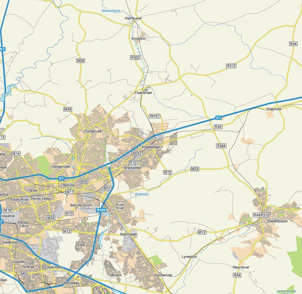 ನಕ್ಷೆ kraaifontein ಕೇಪ್ ಟೌನ್
