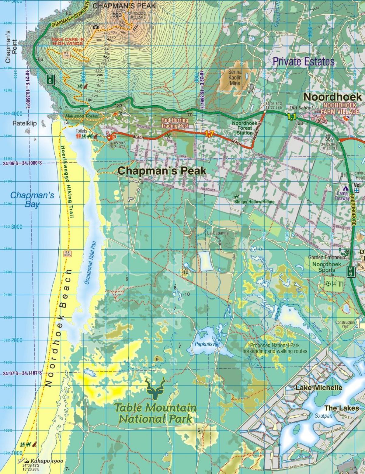 ನಕ್ಷೆ noordhoek ಕೇಪ್ ಟೌನ್