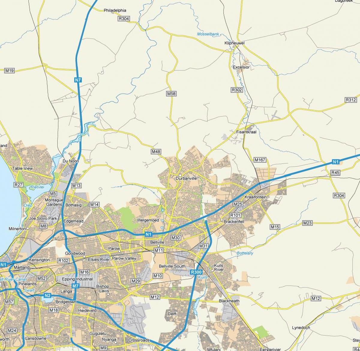 ನಕ್ಷೆ uitzicht durbanville