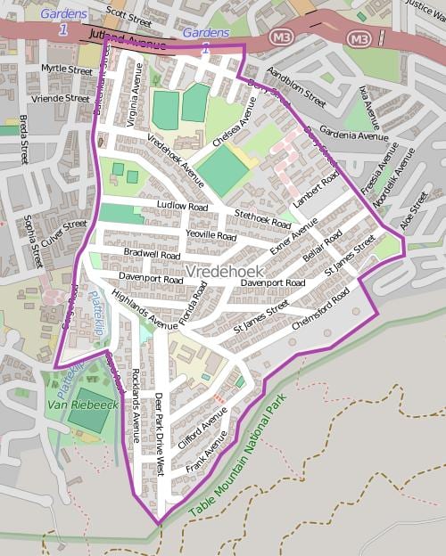 ನಕ್ಷೆ vredehoek ಕೇಪ್ ಟೌನ್