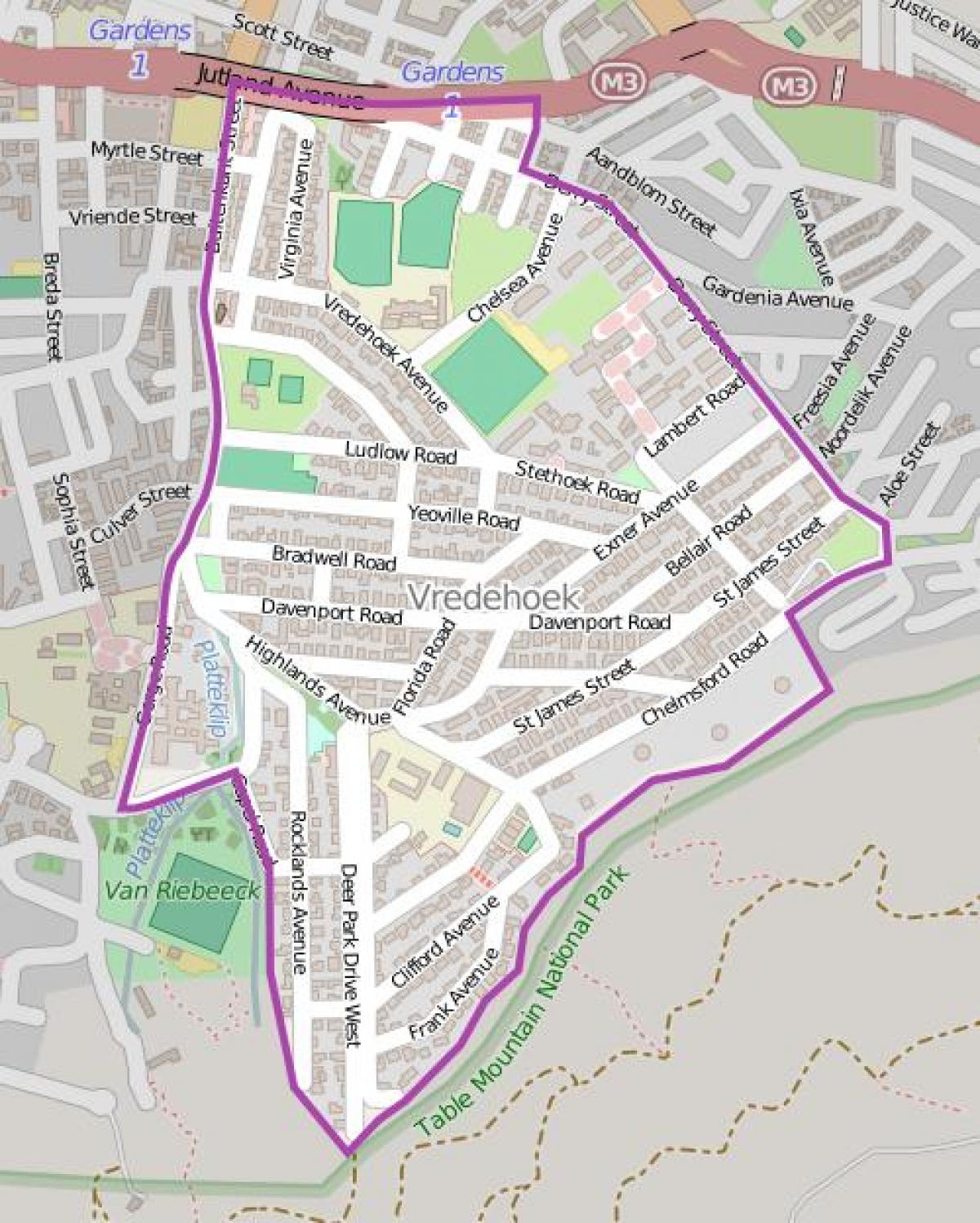 ನಕ್ಷೆ vredehoek ಕೇಪ್ ಟೌನ್