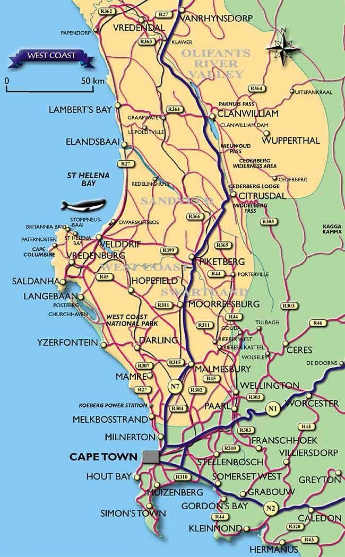 ಮ್ಯಾಪ್ ಆಫ್ ಕೇಪ್ ಟೌನ್ ಕರಾವಳಿ