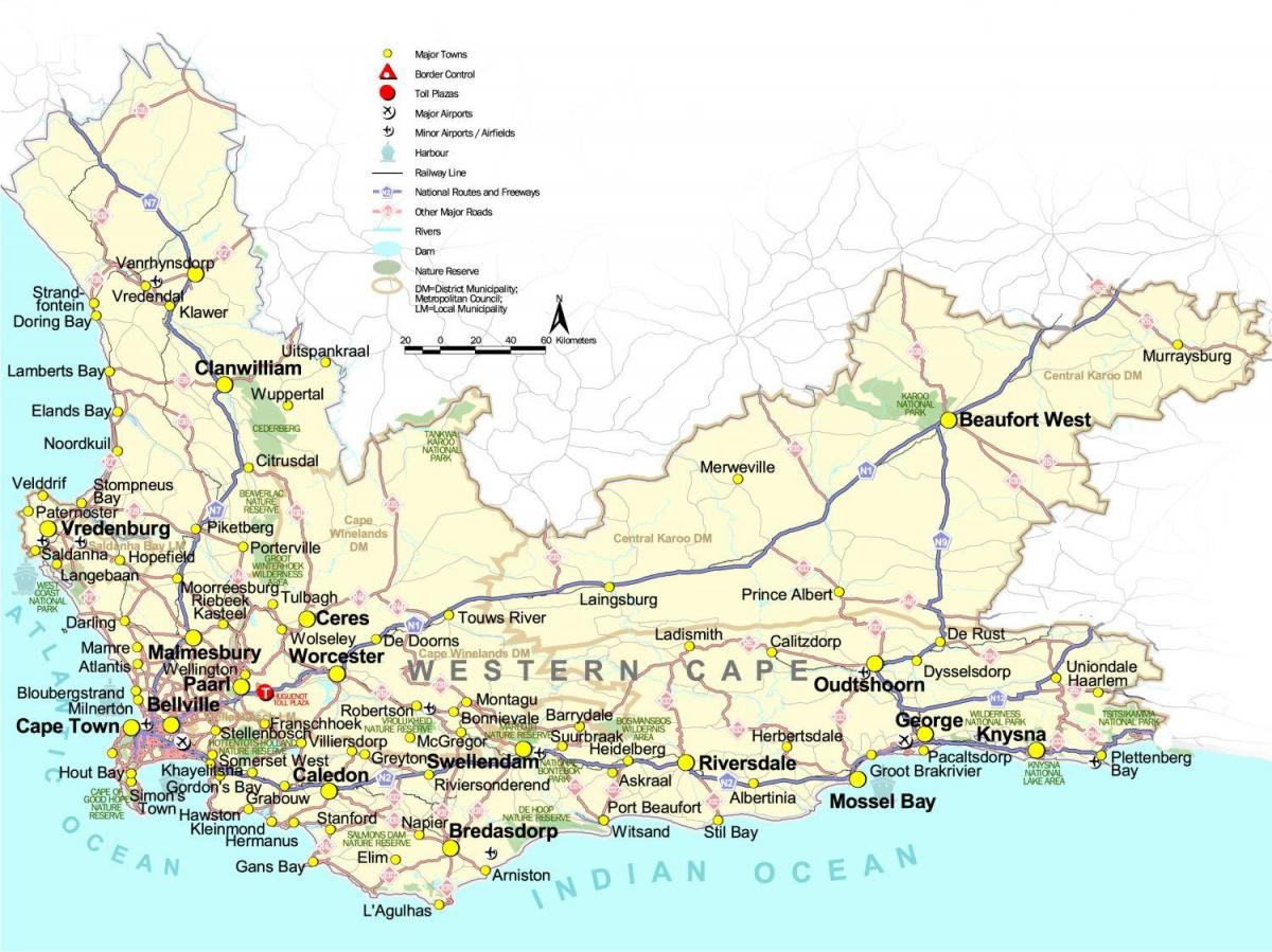 ನಕ್ಷೆ cape ದಕ್ಷಿಣ ಆಫ್ರಿಕಾ