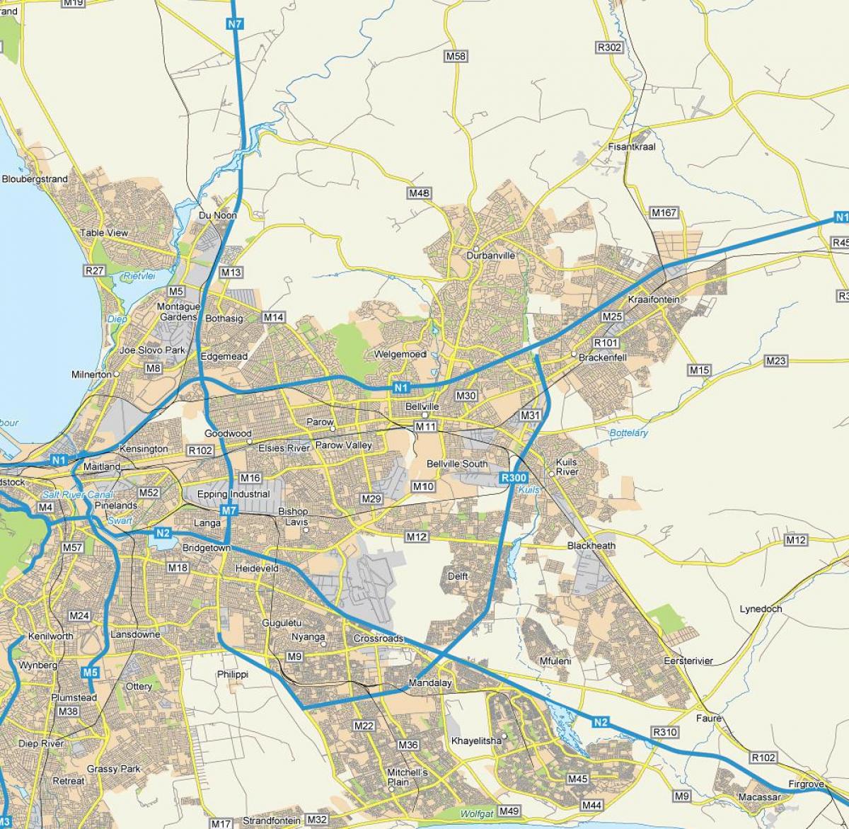 ನಕ್ಷೆ ಸ್ಟ್ರೀಟ್ ಮ್ಯಾಪ್ bellville ಕೇಪ್ ಟೌನ್
