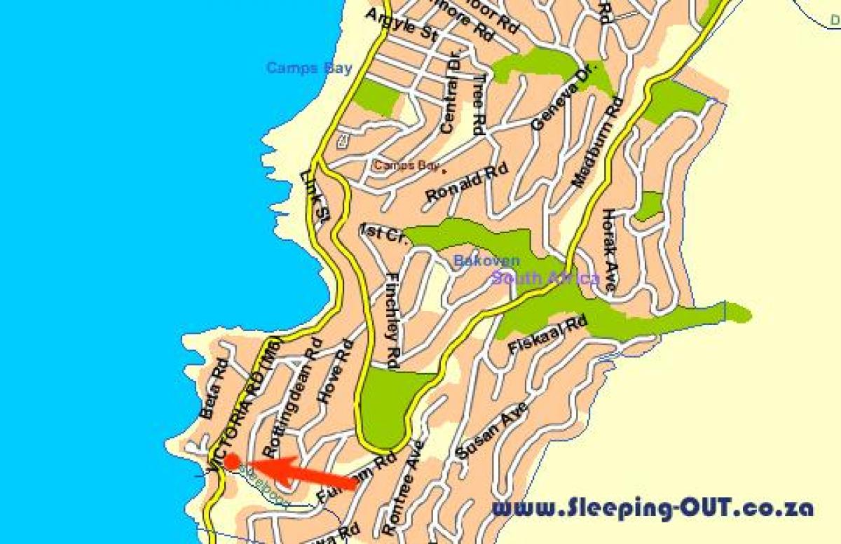 ನಕ್ಷೆ ಸಾಗರ ವೀಕ್ಷಿಸಲು ಕೇಪ್ ಟೌನ್